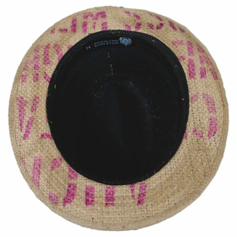 Hills Hats Of New Zealand Havana Coffee Works Jute Mod Trilby Fedora Hat 5 Hills Hats Of New Zealand Havana Coffee Works Jute Mod Trilby Fedora Hat - Image 3