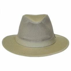 Panama Jack Mesh Crown Cotton Safari Fedora Hat