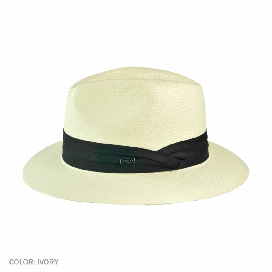 Jaxon Hats Toyo Straw Safari Fedora Hat - Black Band 4 Jaxon Hats Toyo Straw Safari Fedora Hat - Black Band - Image 2
