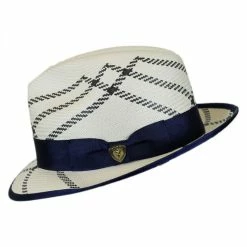Dobbs Rialto Shantung Straw Trilby Fedora Hat -Brixton Hats Shop 192978