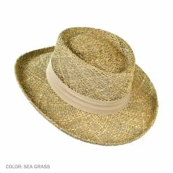 Jaxon Hats Pebble Beach Seagrass Straw Gambler Hat -Brixton Hats Shop 19379
