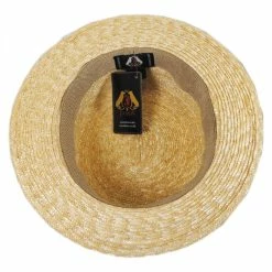 Jaxon Hats Black Band Wheat Straw Skimmer Hat -Brixton Hats Shop 194460