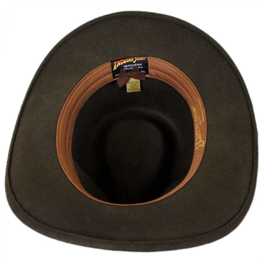 Indiana Jones Officially Licensed Crushable Wool Felt Outback Hat - Brown 5 Indiana Jones Officially Licensed Crushable Wool Felt Outback Hat - Brown - Image 3