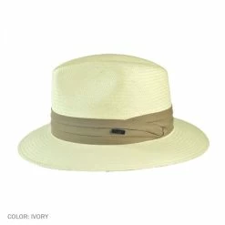 Jaxon Hats Toyo Straw Safari Fedora Hat - Khaki Band -Brixton Hats Shop 19556
