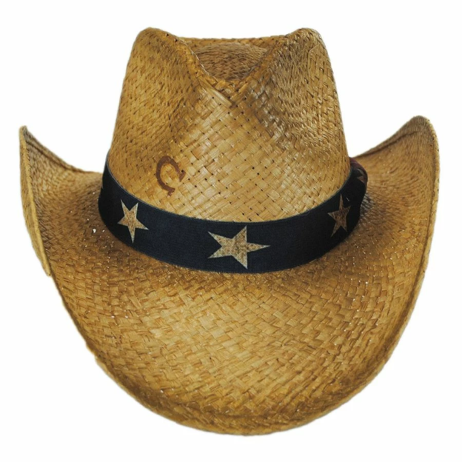 CHARLIE 1 HORSE Stars And Stripes Straw Western Hat 3 CHARLIE 1 HORSE Stars And Stripes Straw Western Hat