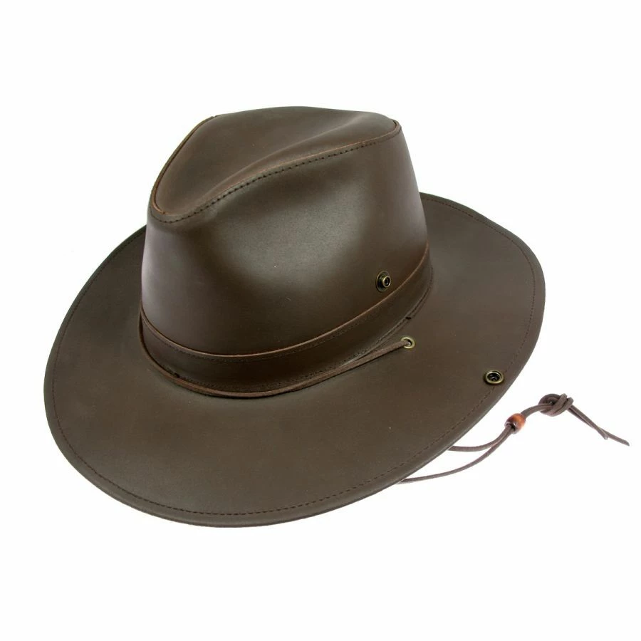 Henschel Leather Aussie Fedora Hat 5 Henschel Leather Aussie Fedora Hat - Image 3