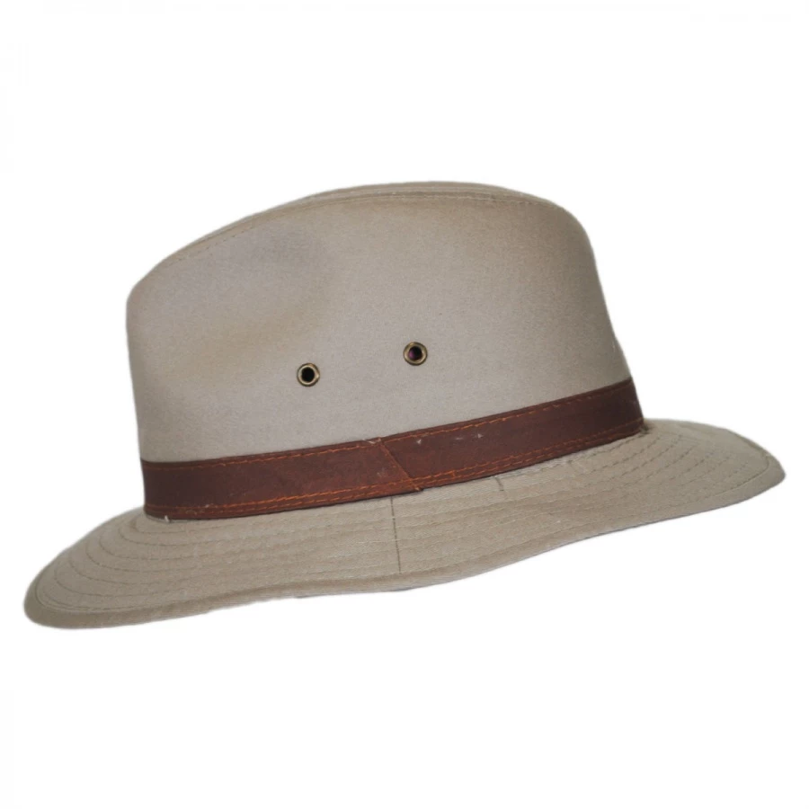 Dorfman Pacific Company Packable Cotton Twill Safari Fedora Hat 4 Dorfman Pacific Company Packable Cotton Twill Safari Fedora Hat - Image 2