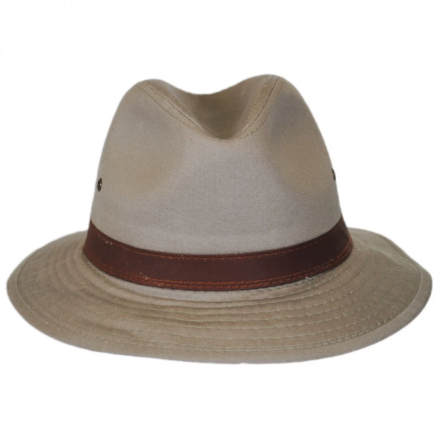 Dorfman Pacific Company Packable Cotton Twill Safari Fedora Hat 5 Dorfman Pacific Company Packable Cotton Twill Safari Fedora Hat - Image 3