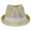 Stetson Two-Tone Vegan Linen Trilby Fedora Hat -Brixton Hats Shop 271495