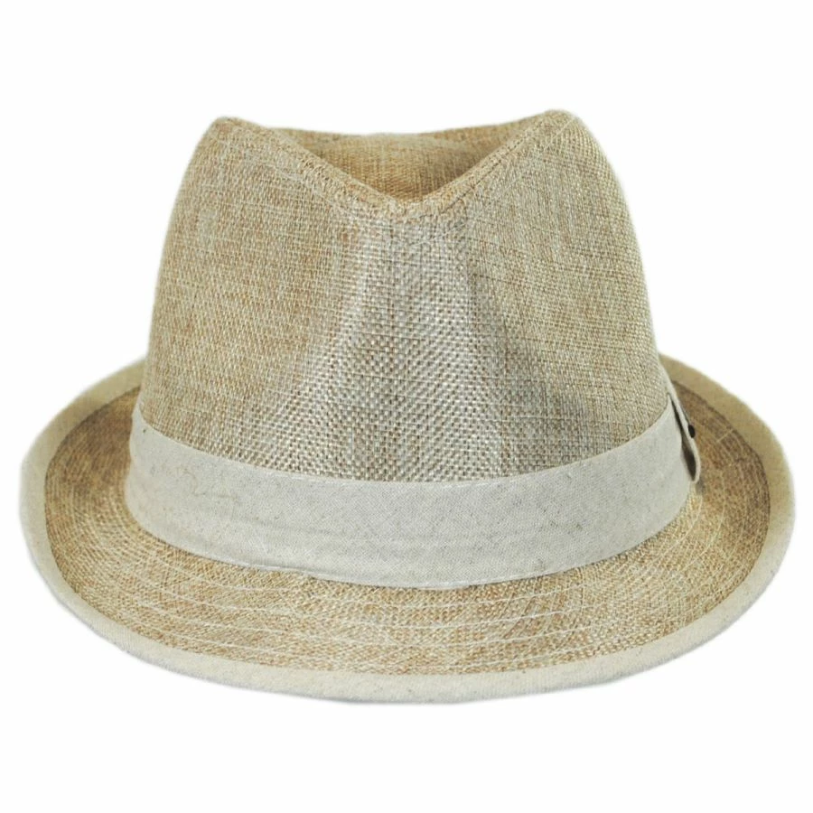 Stetson Two-Tone Vegan Linen Trilby Fedora Hat 3 Stetson Two-Tone Vegan Linen Trilby Fedora Hat