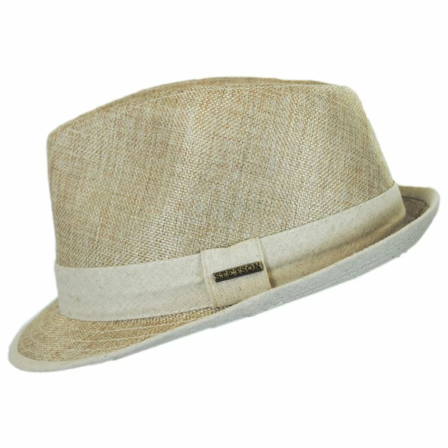 Stetson Two-Tone Vegan Linen Trilby Fedora Hat 4 Stetson Two-Tone Vegan Linen Trilby Fedora Hat - Image 2