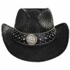 Kenny K Rhinestone Raffia Straw Western Hat 1 Kenny K Rhinestone Raffia Straw Western Hat -Brixton Hats Shop 281747