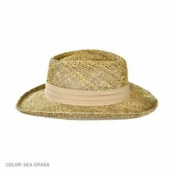 Jaxon Hats Pebble Beach Seagrass Straw Gambler Hat -Brixton Hats Shop 29444