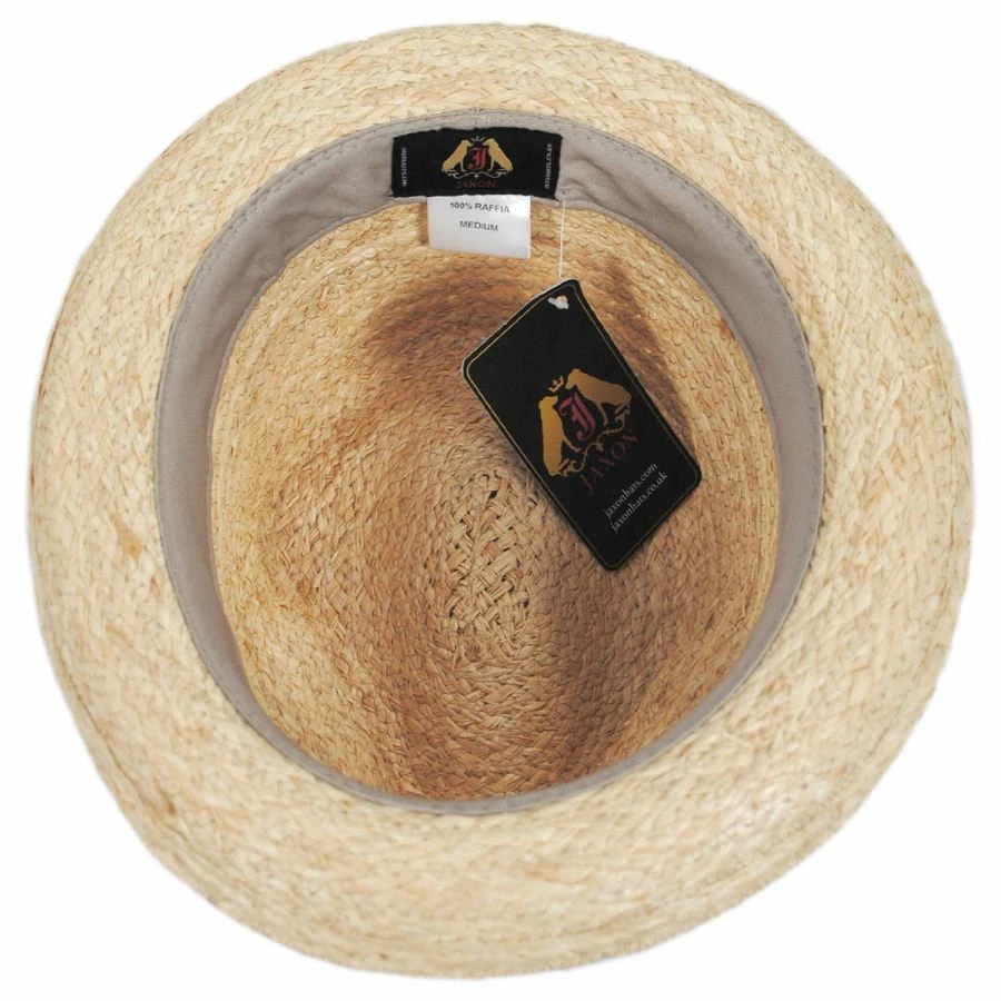 Jaxon Hats Golden Hill Raffia Straw Fedora Hat 5 Jaxon Hats Golden Hill Raffia Straw Fedora Hat - Image 3