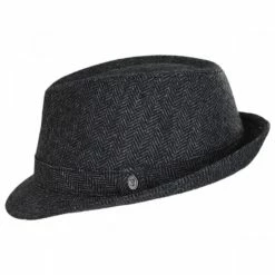 Jaxon Hats Herringbone Wool Trilby Fedora Hat -Brixton Hats Shop 346187