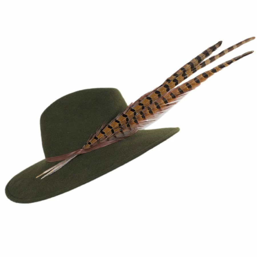 Kathy Jeanne Trio Pheasant Feather Wool Felt Fedora Hat - Made To Order 4 Kathy Jeanne Trio Pheasant Feather Wool Felt Fedora Hat - Made To Order - Image 2