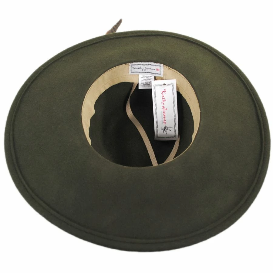 Kathy Jeanne Trio Pheasant Feather Wool Felt Fedora Hat - Made To Order 5 Kathy Jeanne Trio Pheasant Feather Wool Felt Fedora Hat - Made To Order - Image 3