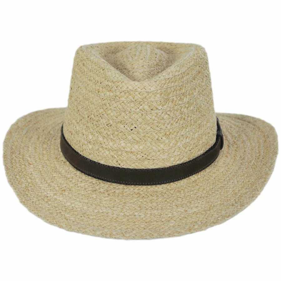 Scala Global Raffia Straw Outback Fedora Hat 3 Scala Global Raffia Straw Outback Fedora Hat