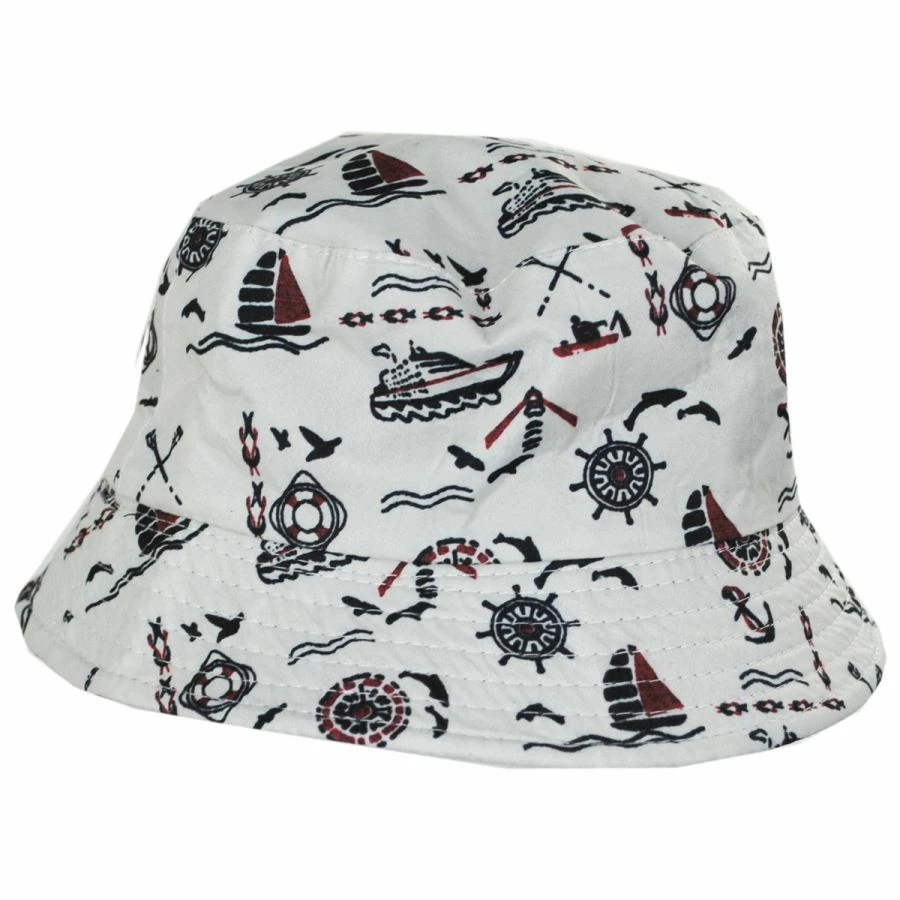 Jeanne Simmons Kids' Nautical Reversible Cotton Bucket Hat 4 Jeanne Simmons Kids' Nautical Reversible Cotton Bucket Hat - Image 2