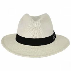 Panama Jack Kingfin Toyo Straw Safari Fedora Hat