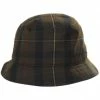 Wigens Caps British Millerain Waxed Plaid Cotton Rain Bucket Hat