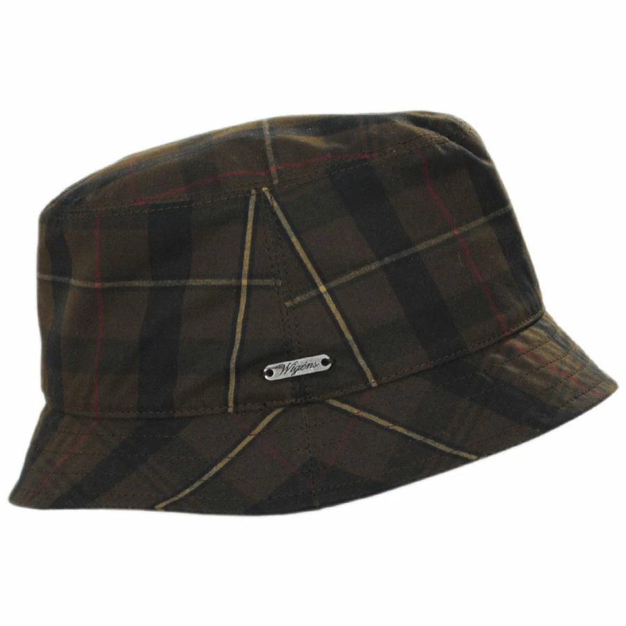 Wigens Caps British Millerain Waxed Plaid Cotton Rain Bucket Hat 4 Wigens Caps British Millerain Waxed Plaid Cotton Rain Bucket Hat - Image 2