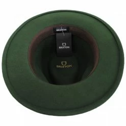 Brixton Hats Messer Wool Felt Fedora Hat - Moss -Brixton Hats Shop 387341