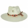 CHARLIE 1 HORSE Tribal Shantung Straw Fedora Hat