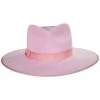 Lack Of Color Wool Felt Rancher Fedora Hat - Pink
