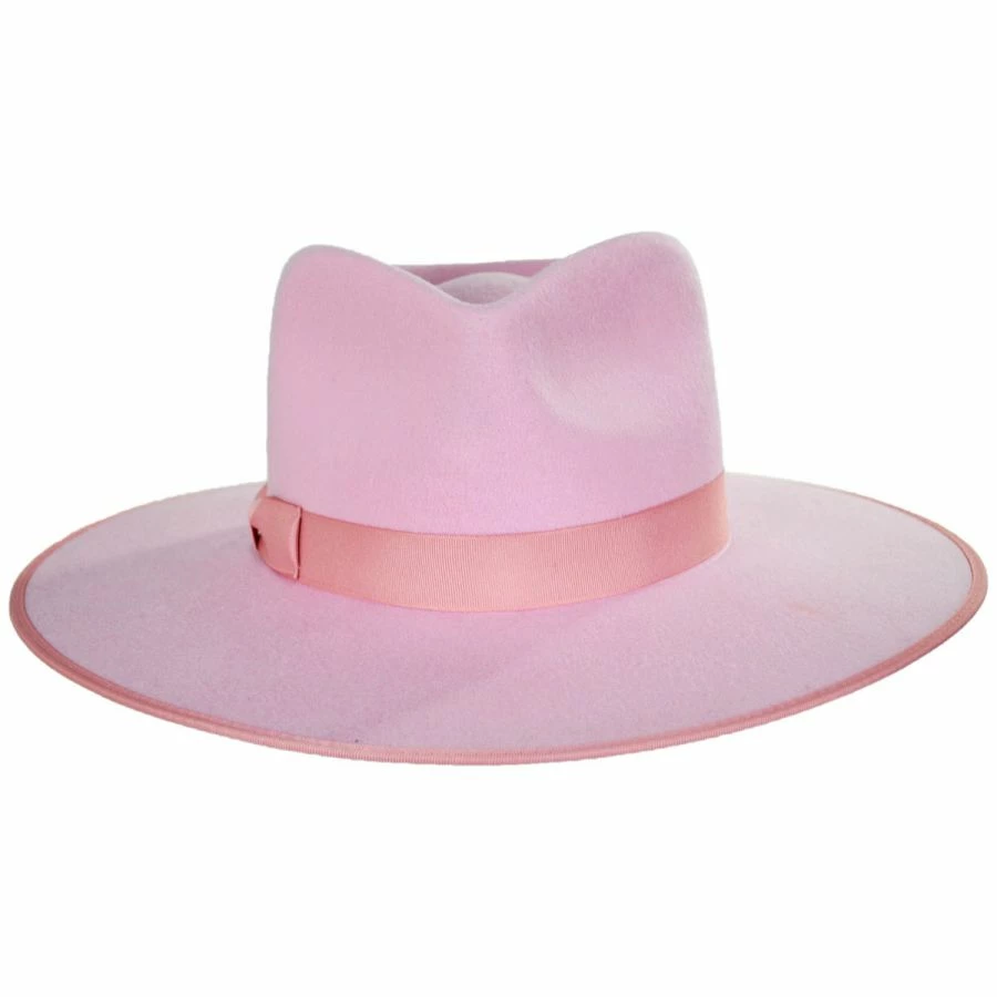 Lack Of Color Wool Felt Rancher Fedora Hat - Pink 3 Lack Of Color Wool Felt Rancher Fedora Hat - Pink