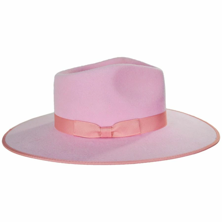 Lack Of Color Wool Felt Rancher Fedora Hat - Pink 4 Lack Of Color Wool Felt Rancher Fedora Hat - Pink - Image 2
