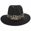 Dorfman Pacific Company Gabon Leopard Scarf Toyo Straw Fedora Hat