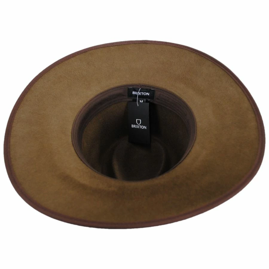 Brixton Hats Jo Wool Felt Rancher Fedora Hat - Toffee 5 Brixton Hats Jo Wool Felt Rancher Fedora Hat - Toffee - Image 3