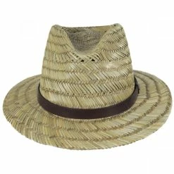 Brixton Hats Messer Resort Rush Straw Fedora Hat