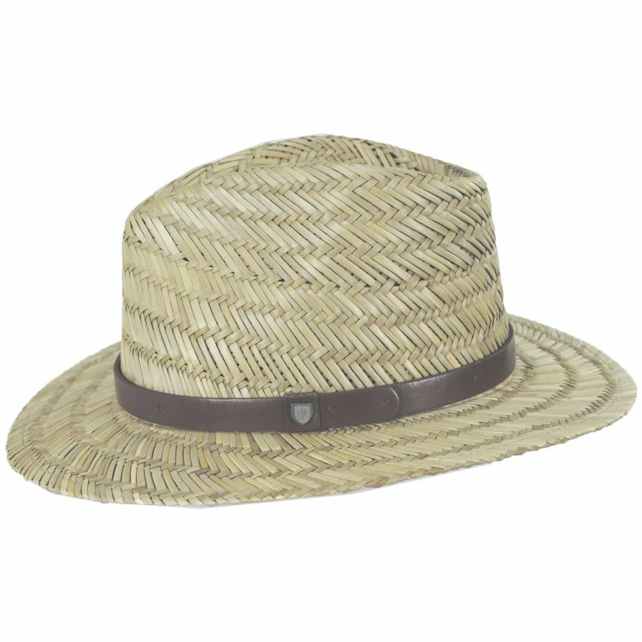 Brixton Hats Messer Resort Rush Straw Fedora Hat 4 Brixton Hats Messer Resort Rush Straw Fedora Hat - Image 2
