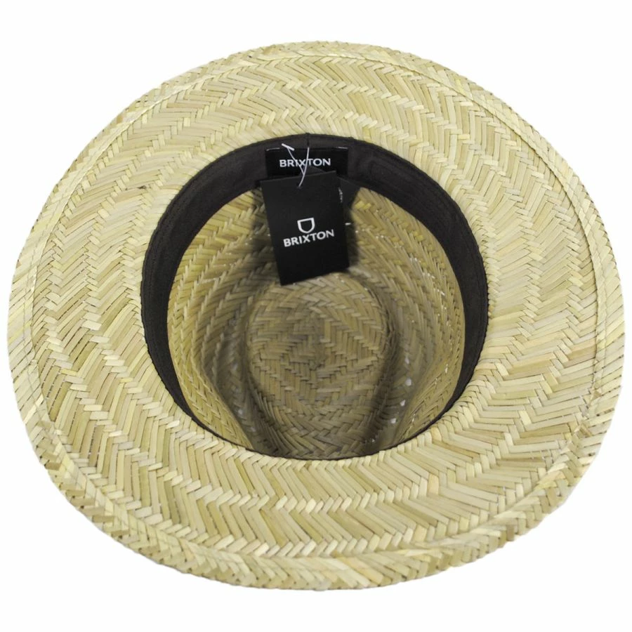 Brixton Hats Messer Resort Rush Straw Fedora Hat 5 Brixton Hats Messer Resort Rush Straw Fedora Hat - Image 3