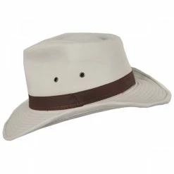 Dorfman Pacific Company Cotton Twill Outback Fedora Hat -Brixton Hats Shop 401325