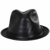 New York Hat Company Lambskin Leather Fedora Hat