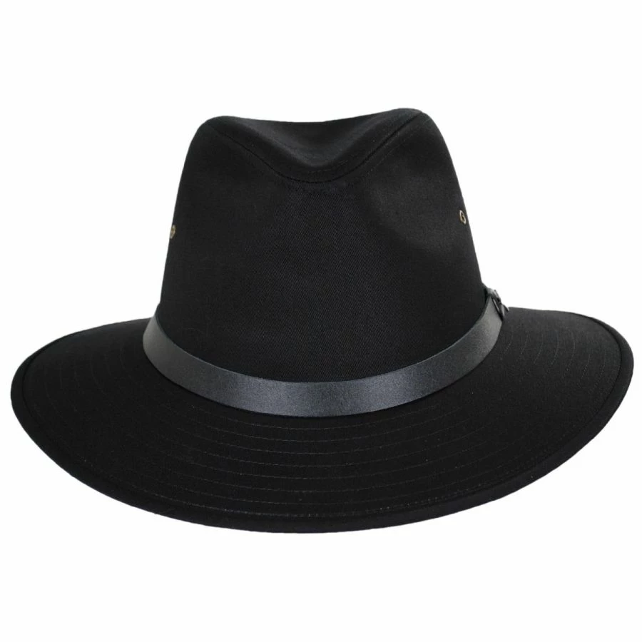 Jaxon Hats Cotton Safari Fedora Hat - Black 3 Jaxon Hats Cotton Safari Fedora Hat - Black