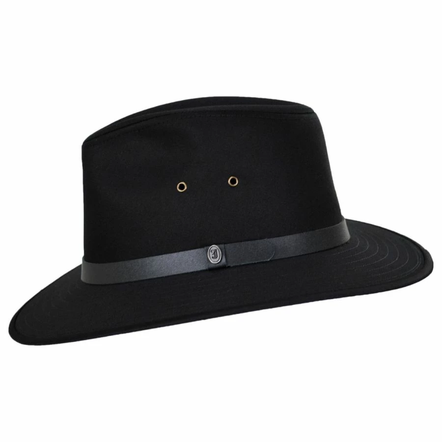 Jaxon Hats Cotton Safari Fedora Hat - Black 4 Jaxon Hats Cotton Safari Fedora Hat - Black - Image 2