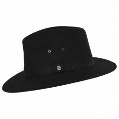 Jaxon Hats Cotton Oilcloth Safari Fedora Hat - Black 6 Jaxon Hats Cotton Oilcloth Safari Fedora Hat - Black -Brixton Hats Shop 402183