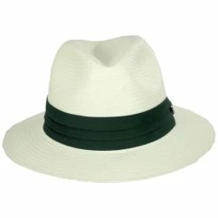 Jaxon Hats Toyo Straw Safari Fedora Hat - Green Band
