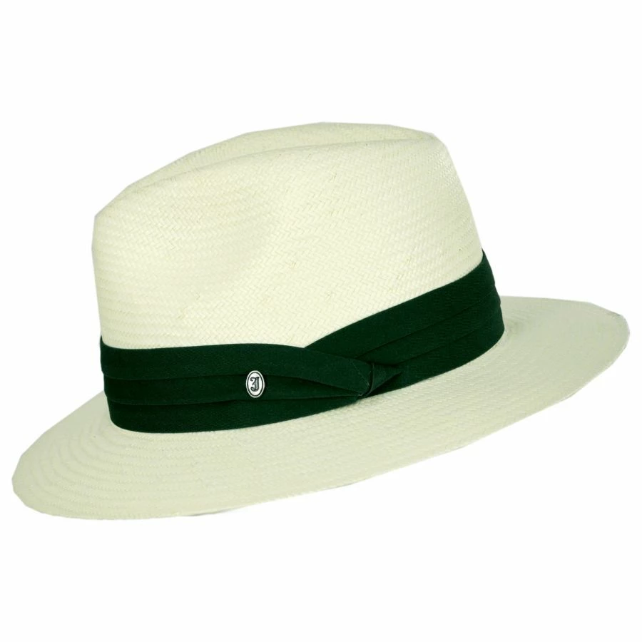 Jaxon Hats Toyo Straw Safari Fedora Hat - Green Band 4 Jaxon Hats Toyo Straw Safari Fedora Hat - Green Band - Image 2