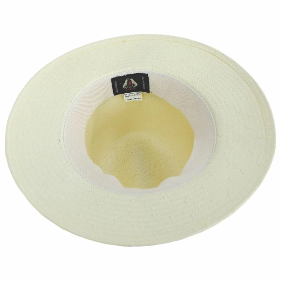 Jaxon Hats Toyo Straw Safari Fedora Hat - Green Band 5 Jaxon Hats Toyo Straw Safari Fedora Hat - Green Band - Image 3