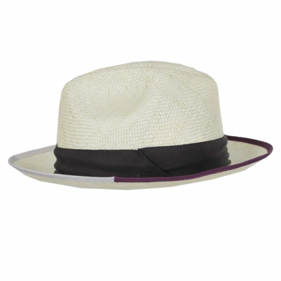 Bailey Hesmond Sisal Litestraw Fedora Hat - Natural/Plum 4 Bailey Hesmond Sisal Litestraw Fedora Hat - Natural/Plum - Image 2