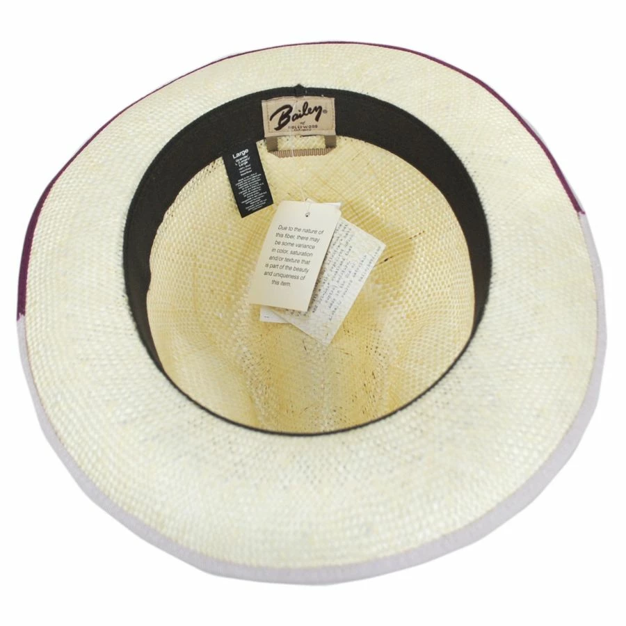 Bailey Hesmond Sisal Litestraw Fedora Hat - Natural/Plum 5 Bailey Hesmond Sisal Litestraw Fedora Hat - Natural/Plum - Image 3