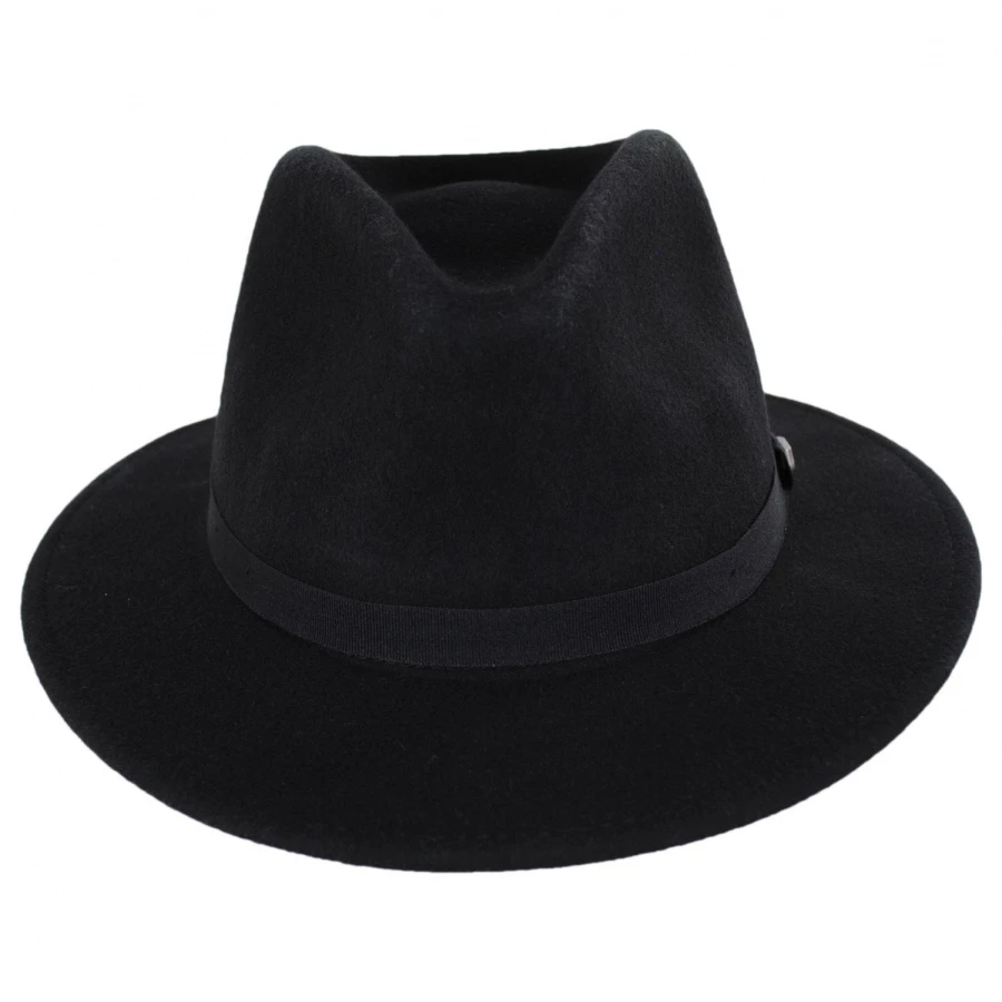 Brixton Hats Messer Packable Wool Felt Fedora Hat - Black 3 Brixton Hats Messer Packable Wool Felt Fedora Hat - Black