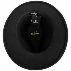 Brixton Hats Messer Packable Wool Felt Fedora Hat - Black 7 Brixton Hats Messer Packable Wool Felt Fedora Hat - Black -Brixton Hats Shop 407422