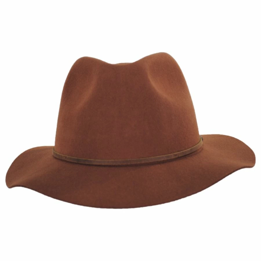 Brixton Hats Wesley Wool Felt Floppy Fedora Hat - Caramel 3 Brixton Hats Wesley Wool Felt Floppy Fedora Hat - Caramel