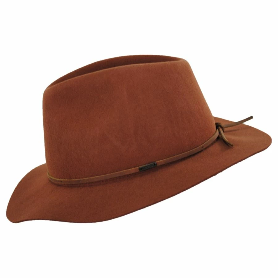 Brixton Hats Wesley Wool Felt Floppy Fedora Hat - Caramel 4 Brixton Hats Wesley Wool Felt Floppy Fedora Hat - Caramel - Image 2